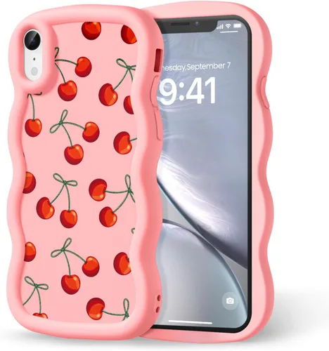 Miniatura 211 de Compatible con iPhone SE/8/7 Funda para Mujeres y Niñas, Marco Ondulado Rizado con Patrón Lindo, Estética Delgada Suave Silicona TPU Parachoques