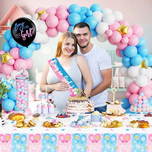 Miniatura 5 de 172 piezas Touchdowns o Tutús Decoraciones de Revelación de Género, Hombae Decoraciones de Revelación de Género de Niño o Niña Telón de Fondo Globo
