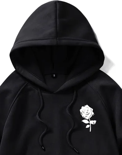 Miniatura 3 de Floerns Sudadera con capucha y cordón de manga larga con estampado gráfico para hombre