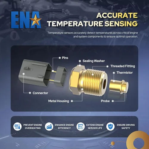 Miniatura 3 de ENA Sensor de temperatura del refrigerante del motor compatible con Audi Ford Porsche Seat VW Volkswagen Q5 Q7 Q3 A4 Cayenne Golf City Jetta 1.6L