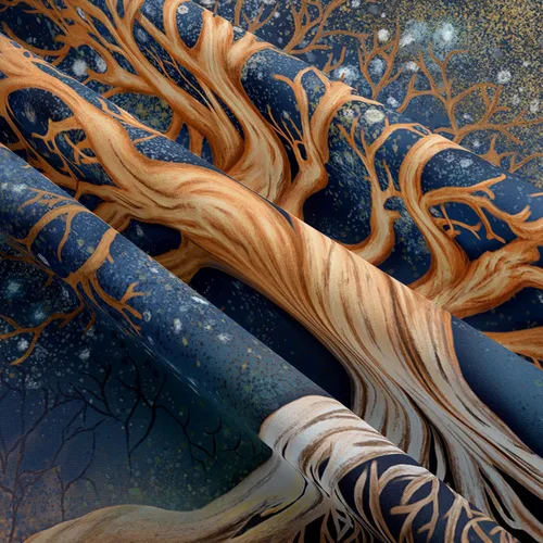 Miniatura 4 de Tapzen Tapiz de árbol de la vida con diseño de estrella para dormitorio, diseño de bosque natural, para colgar en la pared, galaxia hippie, bohemio