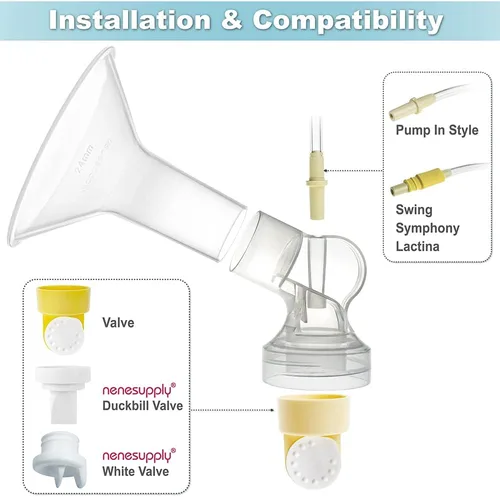 Miniatura 4 de Nenesupply Piezas de bomba Bridas de 0.748 in compatibles con Medela Brida Brida Válvula Conector de membrana Compatible con Conector Personalfit No