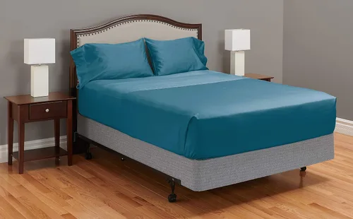 Miniatura 32 de Sábanas MyPillow Giza Dreams, 100% algodón egipcio Giza certificado, bolsillo profundo, tejido de satén [Individual, Azul Verde Floral]