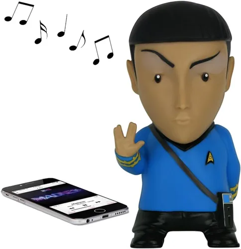 Miniatura 3 de FAMETEK Star Trek: TOS - Mr. Spock - Altavoz Bluetooth de 6 pulgadas con efectos de sonido, micrófono y citas auténticas de Spock