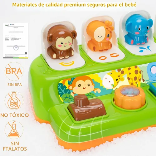 Miniatura 4 de Duchong Juguetes emergentes para niños y niñas de 1 año, juguetes interactivos de causa y efecto con música y luz para bebés de 6 a 12 meses