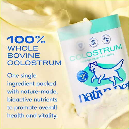 Miniatura 7 de Native Pet The Daily Dog Vitaminas y Suplementos (30 cucharadas) y calostro bovino en polvo (120 cucharadas) – Multivitamínico 11 en 1, alivio