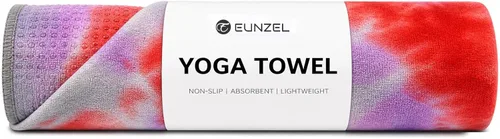 Miniatura 11 de Toalla de yoga Eunzel, toalla para esterilla de yoga caliente con puntos de agarre absorbentes de sudor, antideslizante para yoga caliente, pilates