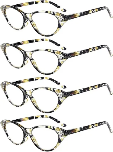 Miniatura 12 de Paquete de 4 lentes de lectura, diseño de moda vintage con diamantes de imitación de ojo