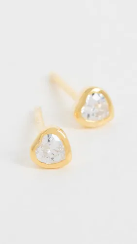 Miniatura 3 de By Adina Eden Aretes solitarios con bisel de corazón para mujer