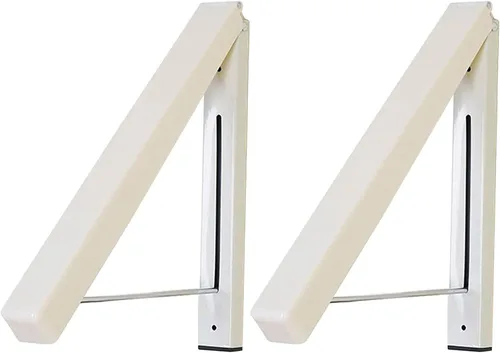 Miniatura 10 de Perchero plegable para colgar ropa, para colgar en la pared, colgador retráctil para ropa, fácil de instalar, fuerte carga y soporte de carga Blanco