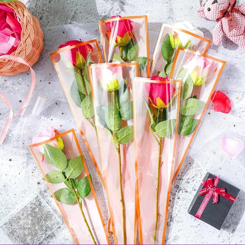Miniatura 2 de Outus Accesorios para ramo de flores, 200 unidades, fundas de rosas individuales con 200 tubos de agua florales y 200 alfileres de ramo de cabeza