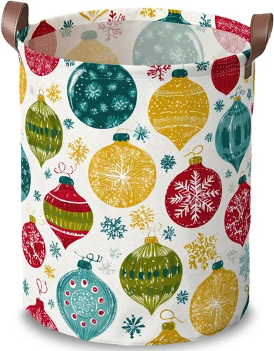Miniatura 39 de Cesta de lavandería de 15.75 x 15.75 x 19.7 pulgadas, diseño de pingüino de Navidad, plegable, con asas, almacenamiento de ropa sucia