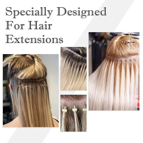 Miniatura 7 de Kit de herramientas de extensiones de cabello, 500 piezas de cuentas de microanillo, 1 alicates de extensión de cabello, 1 aguja de gancho, 1 lazo