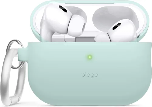 Miniatura 14 de elago Funda compatible con AirPods Pro 2 (2022), funda de silicona con llavero, LED frontal visible, soporta carga inalámbrica [negro]