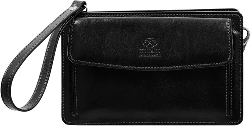 Bolso organizador de cuero para hombre, bolso de muñeca, hecho a mano en Italia, resistente al tiempo