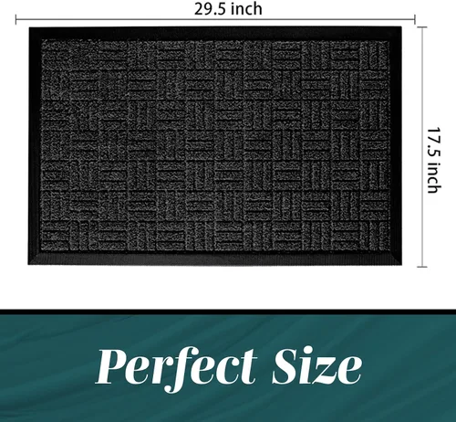 Miniatura 2 de HOMWE Juego de 2 tapetes para puerta delantera, 29.5 x 17.5 pulgadas, tapete para puerta de entrada y patio trasero, seguro para interiores