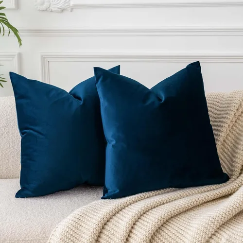 Miniatura 28 de Juspurbet - Juego de 2 fundas decorativas de terciopelo para cojines, fundas suaves para sofá, cama o sillón con cremallera oculta, para sala