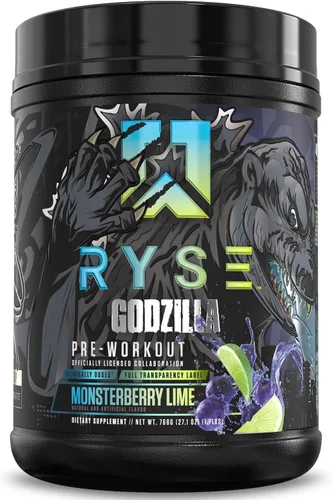 Miniatura 16 de RYSE Godzilla X Noel Deyzel - Polvo de preentrenamiento – BlackBerry Lemonade – 400 mg de cafeína, preentrenamiento de alto estímulo para hombres