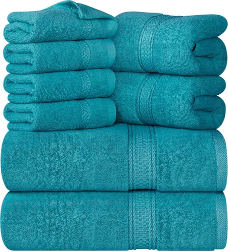 Miniatura 36 de Utopia Towels - Juego de toallas de 8 piezas, 2 toallas de baño, 2 toallas de mano y 4 para la cara, 100% algodón hilado en anillo, 600 GSM, Beige