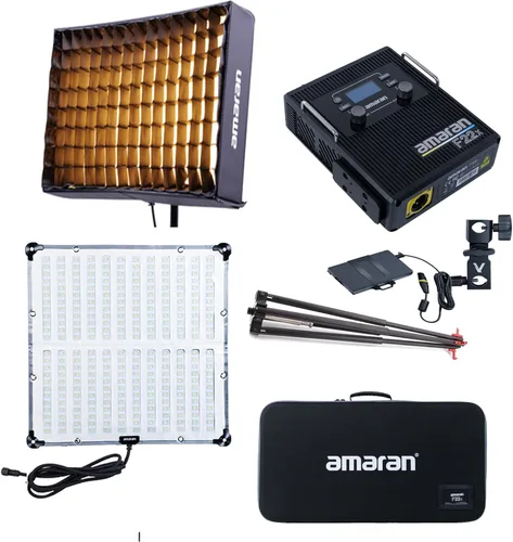 Aputure Amaran F22x 200w Esterilla LED flexible bicolor con rejilla de panal CRI 95+ CCT 2500K a 7500K Soporte Sidus Link App Control incorporado 9
