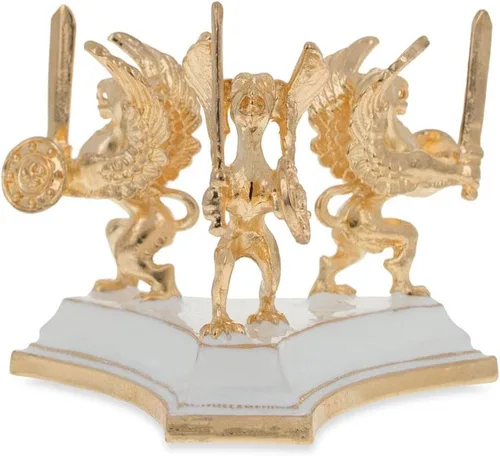 Miniatura 3 de BestPysanky Soporte para huevo de metal en tono dorado imperial