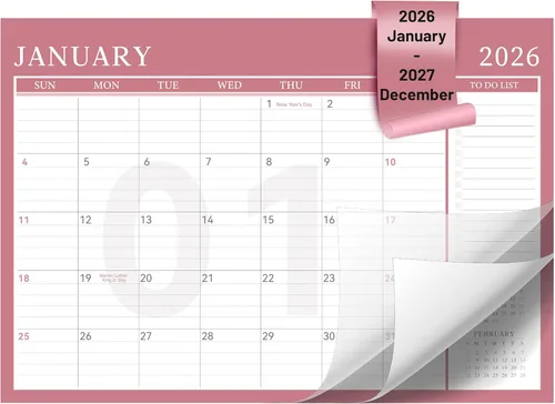 Miniatura 13 de Yoment Calendario de escritorio 2026, enero de 2026 a diciembre de 2027, 2026, calendario de escritorio grande de 17 x 12 pulgadas, calendario 2026