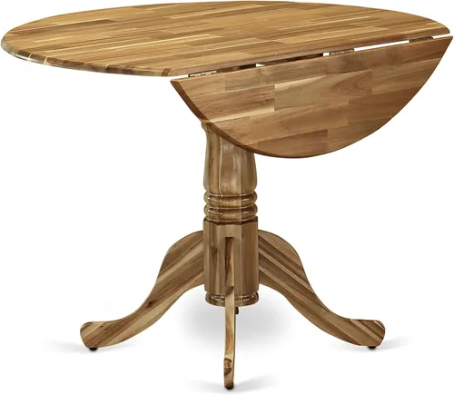 Miniatura 6 de East West Furniture DLGA5-ANA-03 - Juego de mesa y sillas de cocina de 5 piezas, incluye una mesa de comedor redonda con gotas y 4 sillas de comedor