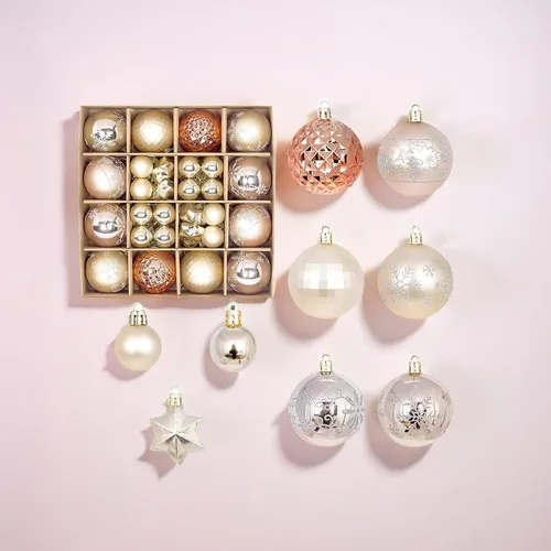 Miniatura 9 de Juego de 44 adornos de bolas de Navidad, adornos de bolas de Navidad inastillables para Navidad, vacaciones, corona y decoraciones de fiestas