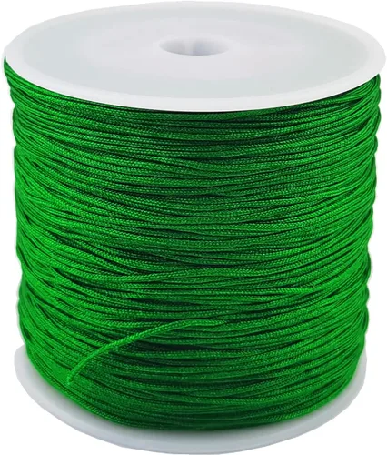 Miniatura 5 de Glory Qin Cuerda decorativa de nailon de 109 yardas con cuentas Kumihimo, cuentas, borla, fabricación de joyas con nudo chino (0.031 in, rojo)