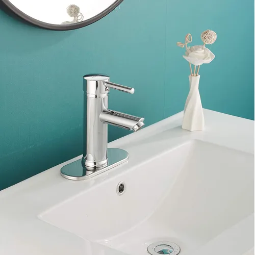 Miniatura 5 de Grifo de lavabo de baño negro a juego con desagüe desplegable con desbordamiento de una sola manija de un agujero, grifo de baño de latón para baño