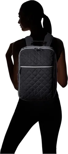 Miniatura 6 de Vera Bradley Mochila convertible y plana de sarga de rendimiento para mujer, Negro