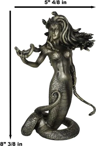 Miniatura 3 de Ebros Mitología griega El hechizo seductor de Medusa Estatua de 8 pulgadas de alto tentación de la diosa demoníaca Medusa Gorgonic Sister Figurine