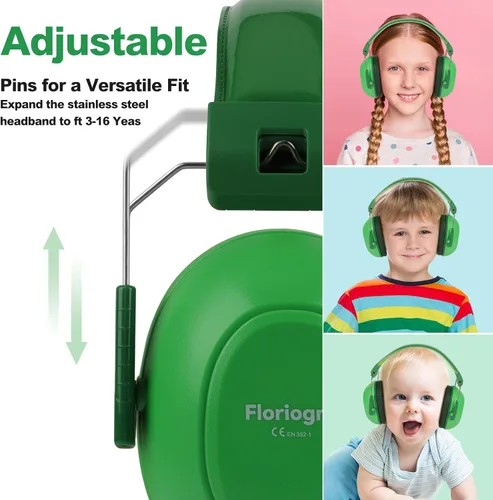 Miniatura 4 de Paquete de 2 auriculares con cancelación de ruido para niños, protección auditiva de 28 dB SNR orejeras con reducción de ruido para niños/niños