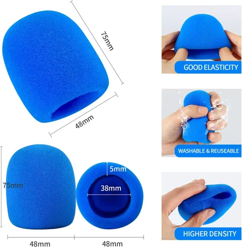 Miniatura 2 de 20 fundas de micrófono coloridas fundas de espuma para parabrisas de micrófono, filtro de espuma micro reutilizable para la mayoría de micrófonos