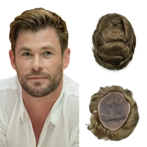 Miniatura 137 de PUNRU HAIR Completo Swiss Lace Toupee para hombres Sistema de cabello humano real Sistema de reemplazo de cabello humano para hombre Toupee