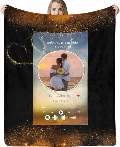 Miniatura 18 de D-Story Manta personalizada con fotos con cualquier texto - Mantas con imágenes personalizadas para Navidad, cumpleaños, regalos para parejas
