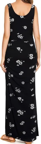 Miniatura 4 de Smallshow Vestido de maternidad largo dividido para mujer, ropa de embarazo fruncida
