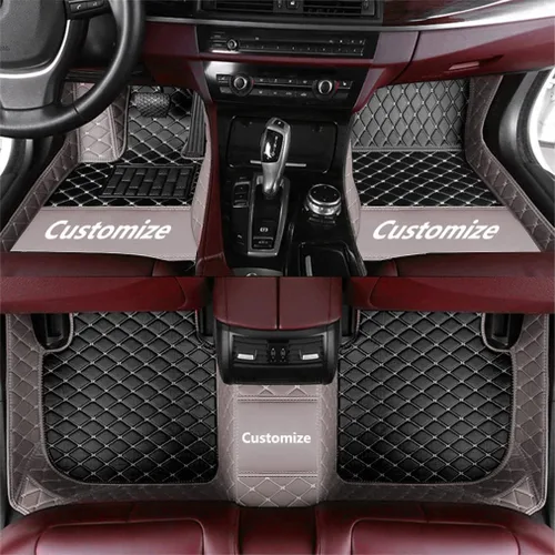 Miniatura 12 de Alfombrillas de cuero personalizadas para automóvil, personalizadas, para camión, sedán, cupé y SUV, revestimientos de lujo con diamantes (beige)