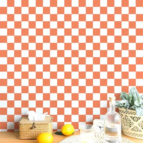 Miniatura 17 de Amiya Papel tapiz a cuadros para despegar y pegar, papel de contacto de mosaico blanco y negro, un juego de 17.3 x 480 pulgadas, moderno papel