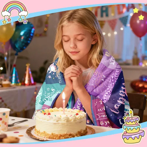 Miniatura 2 de Solzien Manta de ideas de regalo de cumpleaños para niña de 8 años, 60 x 50 pulgadas, decoraciones de cumpleaños de 8 años, regalos para niña de 8