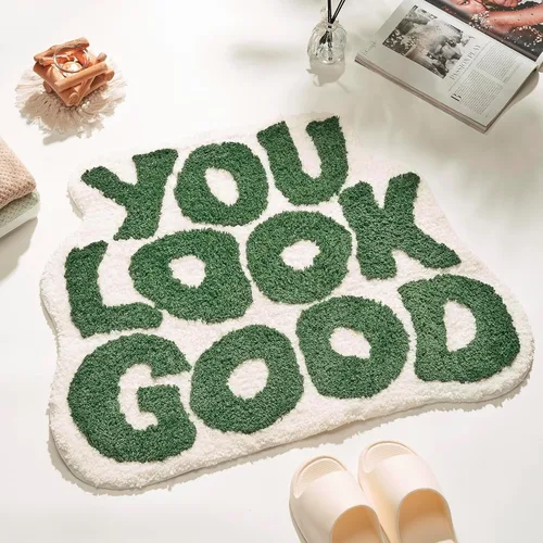 Miniatura 7 de 𝗟𝗮𝗿𝗴𝗲 𝟮𝟰" x 𝟯𝟭" Alfombra de Baño "You Look Good" Linda Alfombra de Baño Lindas Alfombras de Baño Divertidas Alfombras de Baño Divertidas Decoración