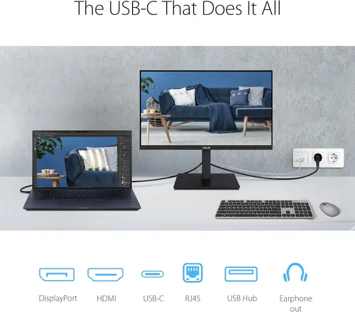 Miniatura 7 de ASUS Monitor de acoplamiento 1080P de 23.8 pulgadas (VA24ECPSN) - Full HD, IPS, 75Hz, sincronización adaptativa, altavoces, cuidado de los ojos, luz