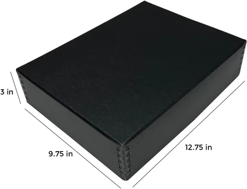 Miniatura 228 de Lineco Archival Caja de almacenamiento para impresión de 13x19 pulgadas, diseño frontal abatible, 13 1/2 x 19 1/2 x 3 pulgadas, color exterior: negro