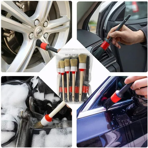Miniatura 4 de Juego de 10 cepillos para detallar automóviles de automóvil, limpiador de cepillos para detallar automóviles, cepillos para detalles exteriores