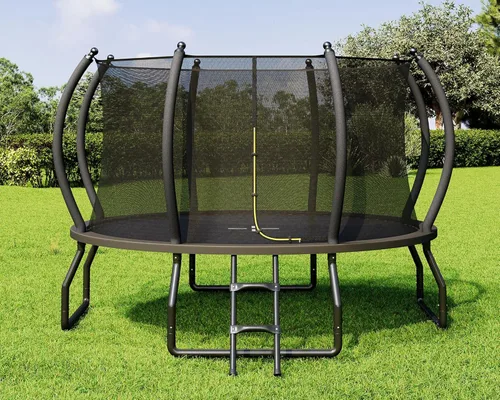 Miniatura 8 de YUMPIE - Trampolín de 8 pies, 10 pies, 12 pies, 14 pies, 15 pies, 16 pies, para exteriores, con red de seguridad y escalera, trampolines recreativos