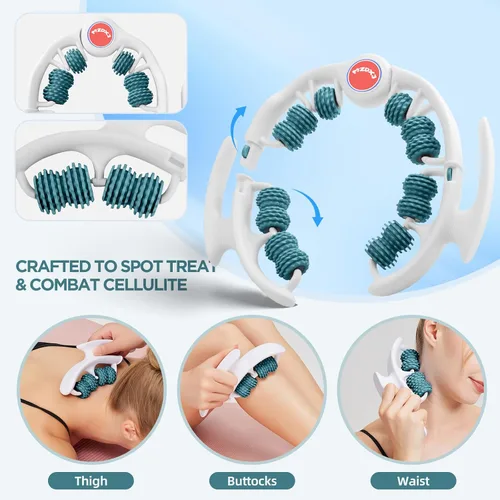 Miniatura 5 de Herramienta de masaje para celulitis, masajeador de drenaje linfático, rodillo muscular, masaje de fascia profunda, eliminación de piel con 14