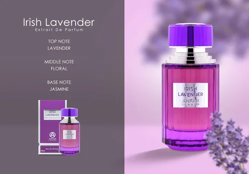 Miniatura 2 de ANFAR LONDON Lavanda irlandesa Pour Femme Extrait de Parfum, lavanda de lujo y aroma floral para mujer, fragancia elegante, base de jazmín