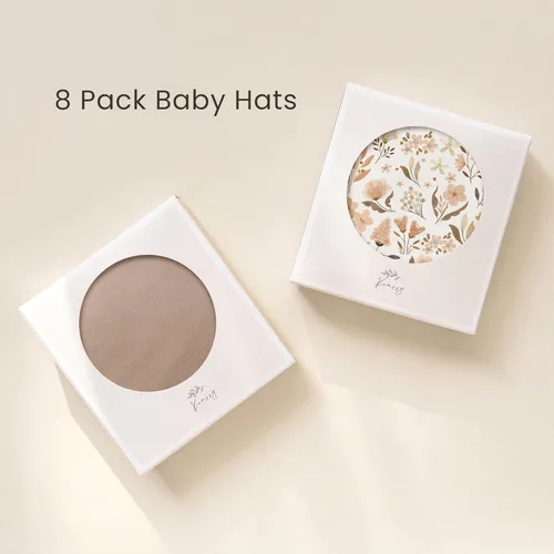 Miniatura 4 de Konssy Paquete de 8 gorros para bebé recién nacido, gorros suaves para bebés y niñas de 0 a 6 meses