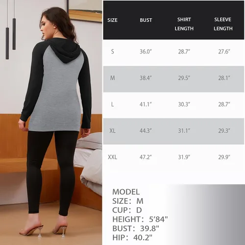 Miniatura 135 de GINKANA Sudadera con capucha para mujer, manga larga, lactancia materna, ropa casual
