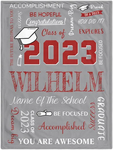 Miniatura 15 de Manta de graduación personalizada, regalos de graduación 2023, clase de graduación de 2023 con nombre de la universidad, manta de regalo